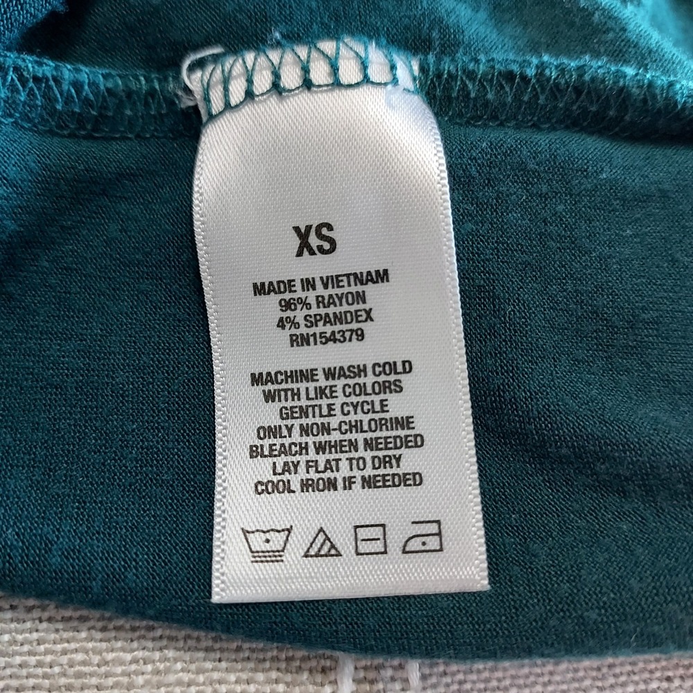 Aeropostale  XS Teal Green Off Shoulder Ruffle Knit Top Festival Boho Peasant - Picture 6 of 7